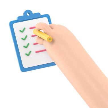 Beyaz arkaplanda kene ve kalemle el hazırlama.