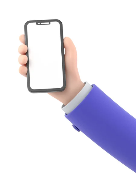 Hände Halten Smartphone Auf Weißem Hintergrund Ansicht Von Oben — Stockfoto