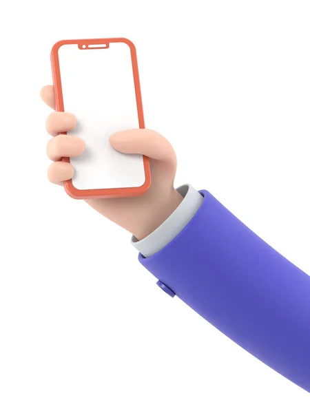 Hand Mit Smartphone Rendering — Stockfoto