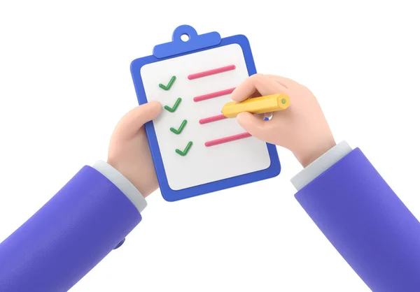 Hand Holding Clipboard Checklist — Stock Photo, Image