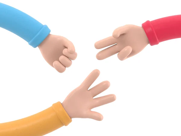 Toy Fingers Other Hand Isolated White Background — Stock Photo, Image