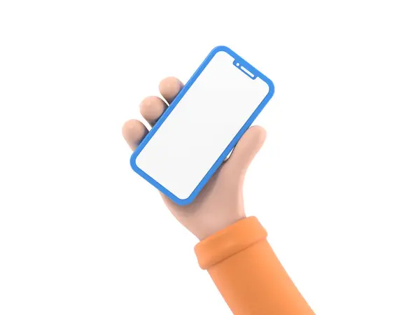 Hand Smartphone Isolated White Background — Stock Photo, Image
