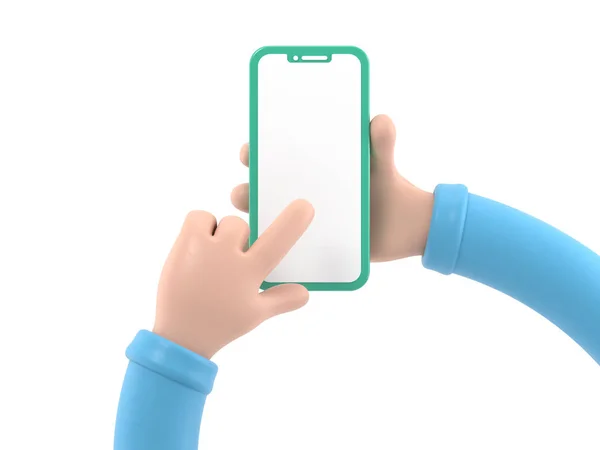 Hand Hält Ein Smartphone Isoliert Auf Weiß — Stockfoto