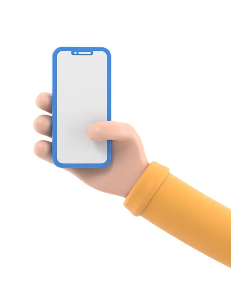 Ręka Gospodarstwa Smartfon Pustym Ekranem Białym Tle Ilustracja — Zdjęcie stockowe