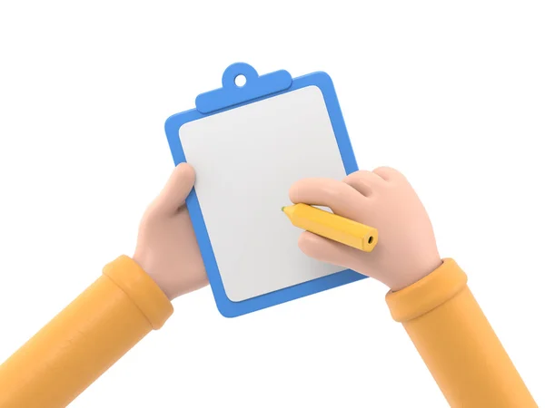Render Person Holding Clipboard — Stock Photo, Image