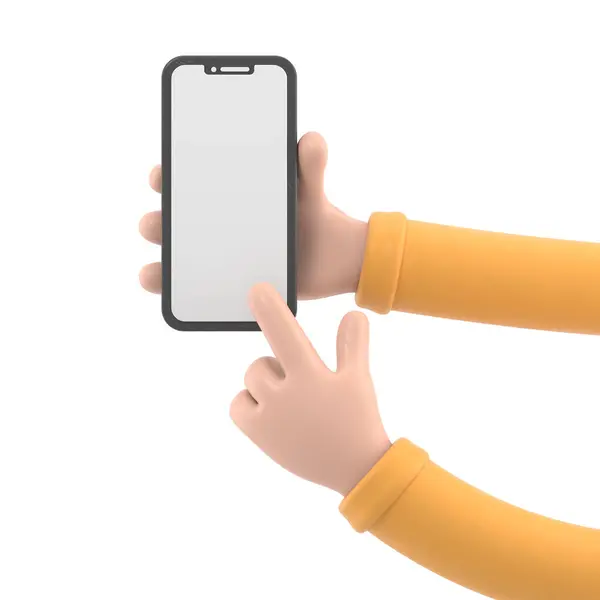 Renderowanie Ręki Pomocą Smartfona — Zdjęcie stockowe