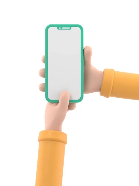 Ręka Trzymająca Smartfona Pustym Ekranem — Zdjęcie stockowe