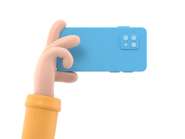 Ręczne Trzymanie Telefonu Komórkowego — Zdjęcie stockowe