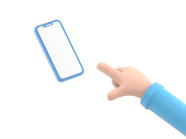 Trzymanie Smartfona Rękę Ilustracja — Zdjęcie stockowe