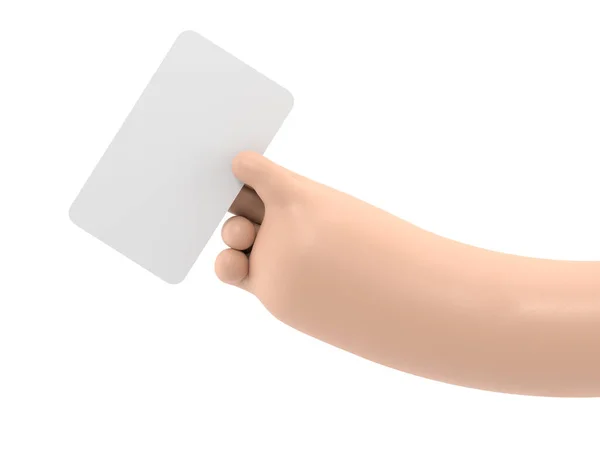 Hand Som Håller Tomt Kort — Stockfoto