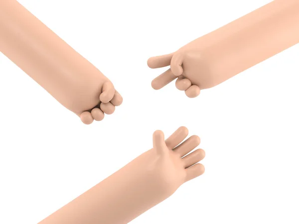 白い背景に人間の指の3 Dレンダリング — ストック写真