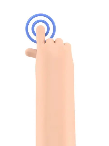 指を指す漫画キャラクターの3Dレンダリング — ストック写真