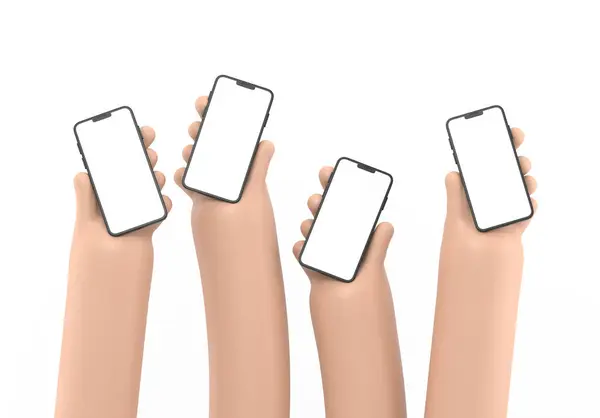 Руки Тримають Мобільні Телефони — стокове фото