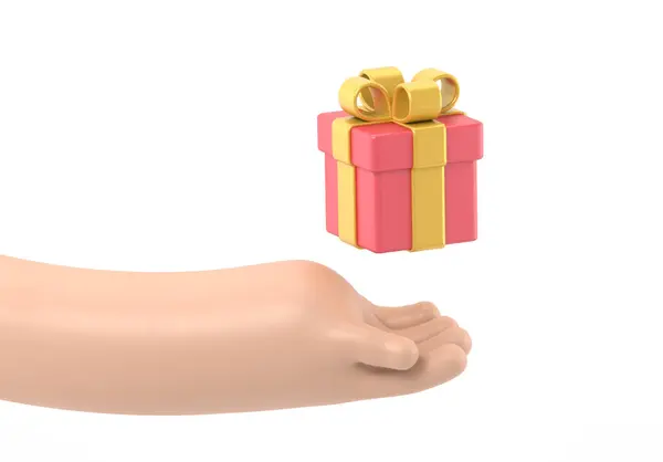Hand Hält Eine Geschenkbox — Stockfoto