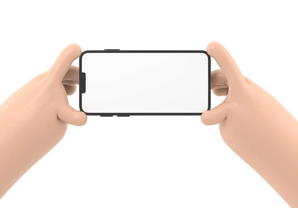 Mobile Phone Hand White Background — Stock Photo, Image