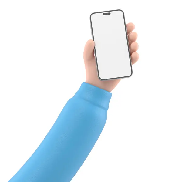 Hand Hält Smartphone Isoliert Auf Weißem Hintergrund — Stockfoto