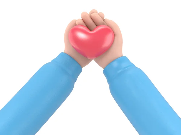 Hände Die Blaues Herz Halten — Stockfoto