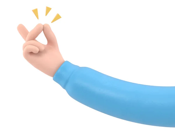 ジェスチャーの下に親指を示す青い手の3 Dレンダリング — ストック写真