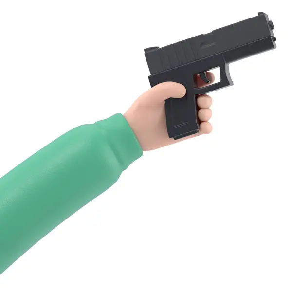 Hand Gun Isolated White Background Illustration — Stock Photo, Image
