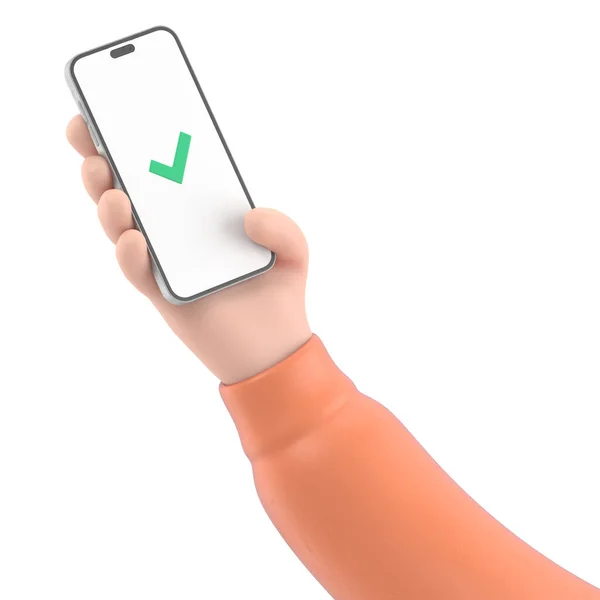 Hand Hält Smartphone Mit Leerem Bildschirm — Stockfoto