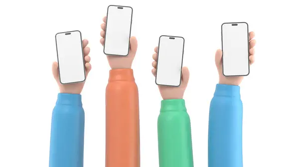 Hand Blank Smartphone Rendering — Stock Photo, Image