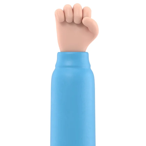 Mão Com Garrafa Água Azul Renderização — Fotografia de Stock