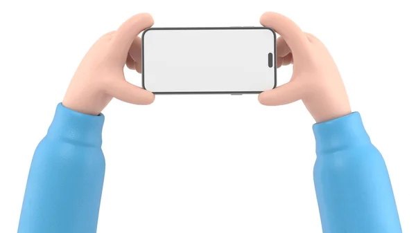 Man Smartphone Rendering Isolated White Background — Stock Photo, Image