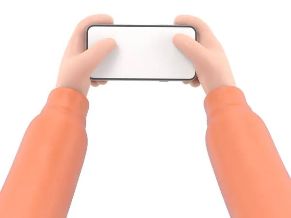 Frauenhände Mit Einem Mobiltelefon Auf Weißem Hintergrund — Stockfoto