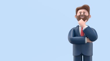 Çizgi film karakterlerinin 3 boyutlu tasviri iş kavramı. İnsanlar çeşitli pozlarda, ellerinde aletler ve hareketler tutuyorlar. kariyer materyali 3D oluşturma