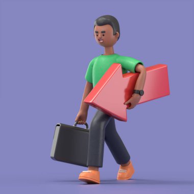 Çizgi film karakterlerinin 3 boyutlu tasviri iş kavramı. İnsanlar çeşitli pozlarda, ellerinde aletler ve hareketler tutuyorlar. kariyer materyali 3D oluşturma