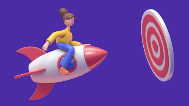 Çizgi film karakterlerinin 3 boyutlu tasviri iş kavramı. İnsanlar çeşitli pozlarda, ellerinde aletler ve hareketler tutuyorlar. kariyer materyali 3D oluşturma