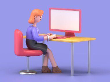 Çizgi film karakterlerinin 3 boyutlu tasviri iş kavramı. İnsanlar çeşitli pozlarda, ellerinde aletler ve hareketler tutuyorlar. kariyer materyali 3D oluşturma