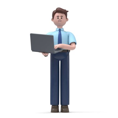 Çizgi film karakterlerinin 3 boyutlu tasviri iş kavramı. İnsanlar çeşitli pozlarda, ellerinde aletler ve hareketler tutuyorlar. kariyer materyali 3D oluşturma