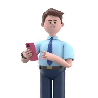 Çizgi film karakterlerinin 3 boyutlu tasviri iş kavramı. İnsanlar çeşitli pozlarda, ellerinde aletler ve hareketler tutuyorlar. kariyer materyali 3D oluşturma