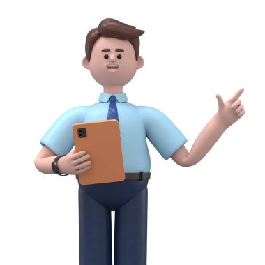 Çizgi film karakterlerinin 3 boyutlu tasviri iş kavramı. İnsanlar çeşitli pozlarda, ellerinde aletler ve hareketler tutuyorlar. kariyer materyali 3D oluşturma