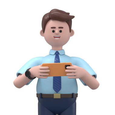 Çizgi film karakterlerinin 3 boyutlu tasviri iş kavramı. İnsanlar çeşitli pozlarda, ellerinde aletler ve hareketler tutuyorlar. kariyer materyali 3D oluşturma