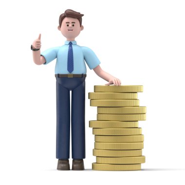 Çizgi film karakterlerinin 3 boyutlu tasviri iş kavramı. İnsanlar çeşitli pozlarda, ellerinde aletler ve hareketler tutuyorlar. kariyer materyali 3D oluşturma