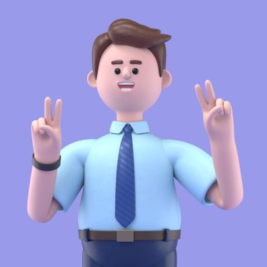 Çizgi film karakterlerinin 3 boyutlu tasviri iş kavramı. İnsanlar çeşitli pozlarda, ellerinde aletler ve hareketler tutuyorlar. kariyer materyali 3D oluşturma