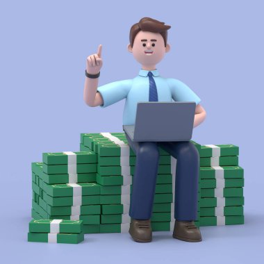 Çizgi film karakterlerinin 3 boyutlu tasviri iş kavramı. İnsanlar çeşitli pozlarda, ellerinde aletler ve hareketler tutuyorlar. kariyer materyali 3D oluşturma