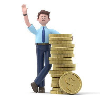 Çizgi film karakterlerinin 3 boyutlu tasviri iş kavramı. İnsanlar çeşitli pozlarda, ellerinde aletler ve hareketler tutuyorlar. kariyer materyali 3D oluşturma