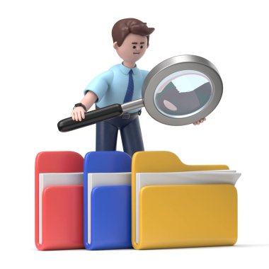 Çizgi film karakterlerinin 3 boyutlu tasviri iş kavramı. İnsanlar çeşitli pozlarda, ellerinde aletler ve hareketler tutuyorlar. kariyer materyali 3D oluşturma