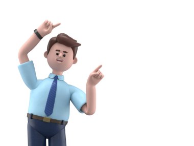 Çizgi film karakterlerinin 3 boyutlu tasviri iş kavramı. İnsanlar çeşitli pozlarda, ellerinde aletler ve hareketler tutuyorlar. kariyer materyali 3D oluşturma