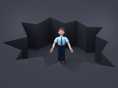 Çizgi film karakterlerinin 3 boyutlu tasviri iş kavramı. İnsanlar çeşitli pozlarda, ellerinde aletler ve hareketler tutuyorlar. kariyer materyali 3D oluşturma