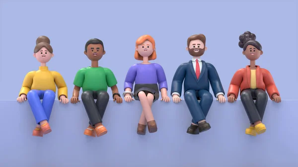 Απεικόνιση Των Χαρακτήρων Κινουμένων Σχεδίων Επιχειρηματική Έννοια Άνθρωποι Είναι Διάφορες — Φωτογραφία Αρχείου