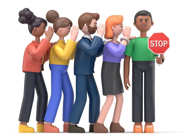 Illustration Von Zeichentrickfiguren Geschäftskonzept Die Menschen Sind Verschiedenen Posen Halten — Stockfoto