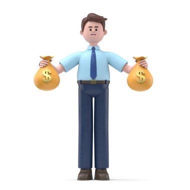 Para ve altınla 3D karakter