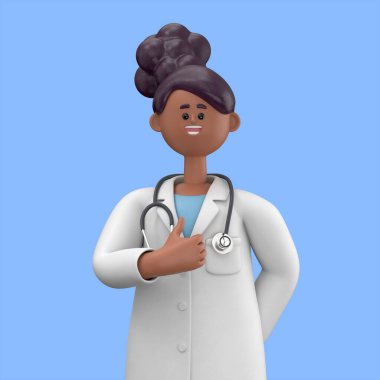 Steteskoplu 3 boyutlu doktor.