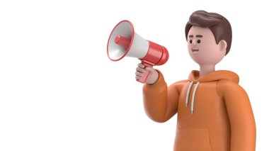 Üç boyutlu karakter. 3 boyutlu resimleme. beyaz arkaplanda izole.