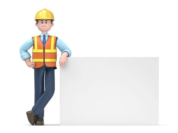 Render Cartoon Character Construction Materials — Stock Photo, Image