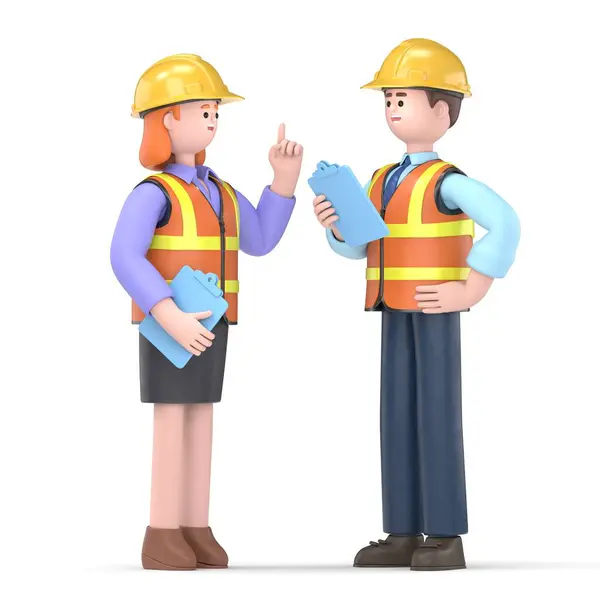 Engineer Worker Construction Worker Rendering Illustration — Stock Photo, Image